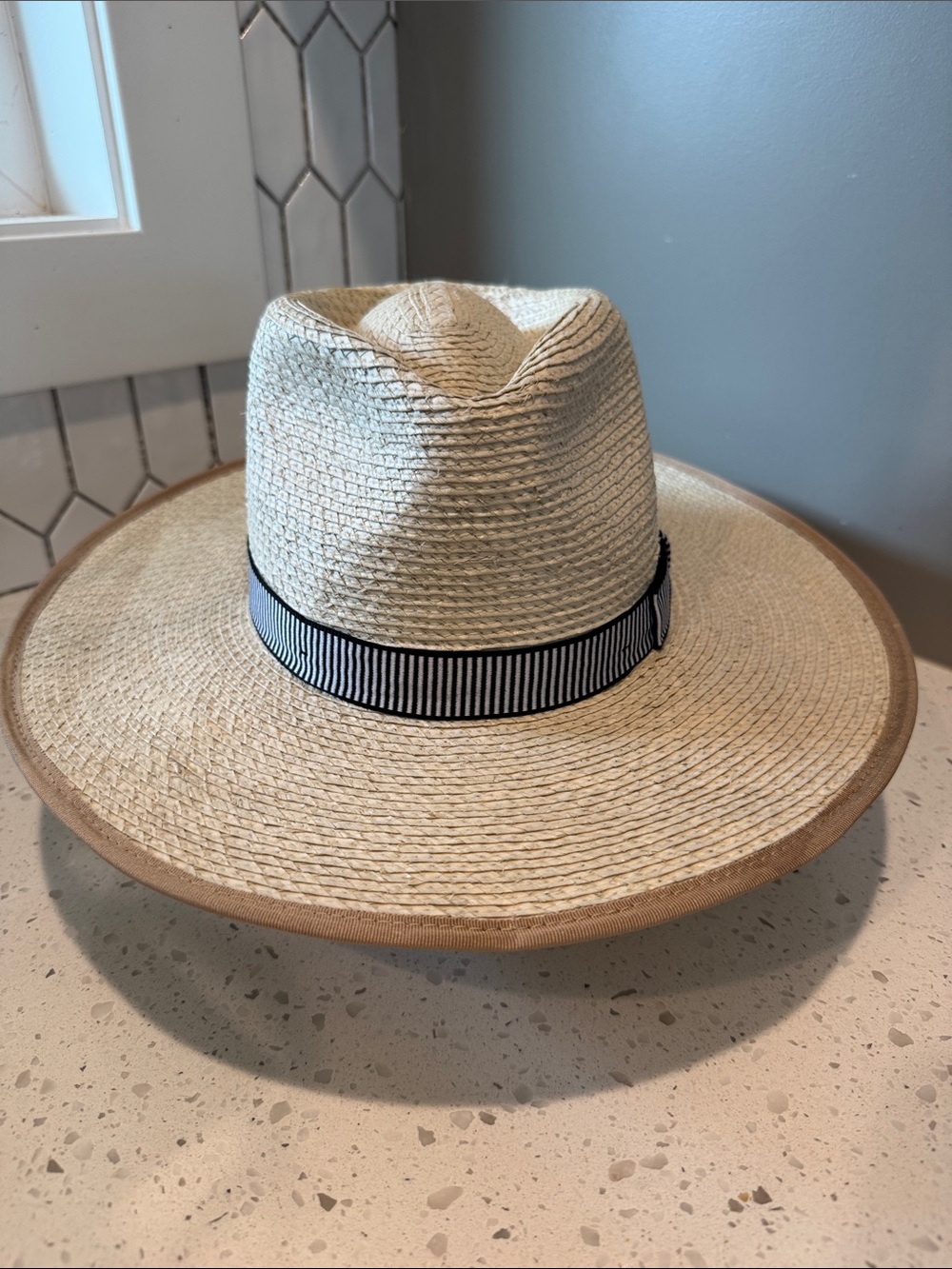 Brixton Natural Jo Rancher Straw Hat with Black white Band size M - Picture 2 of 7